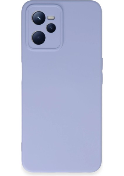 Realme C35 Kılıf Nano Içi Kadife Silikon - Lila Svlrs