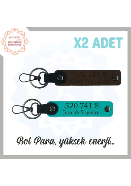 Koyu Turkuaz-Koyu Kahve, Kişisel Enerji Denge Getiren Sevdiğinizin Isme Özel 520 741 8 Anahtarlık