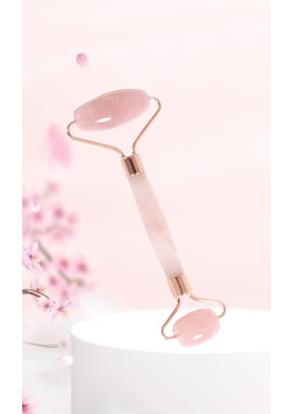 Pembe Kuvars Çift Taraflı Masaj Taşı, Cilt Canlandırıcı ve Güzelleştirici