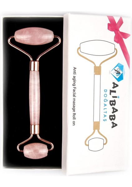 Pembe Kuvars Doğal Taş Masaj Taşı - Yüz Roller ile Güzellik ve Rahatlık