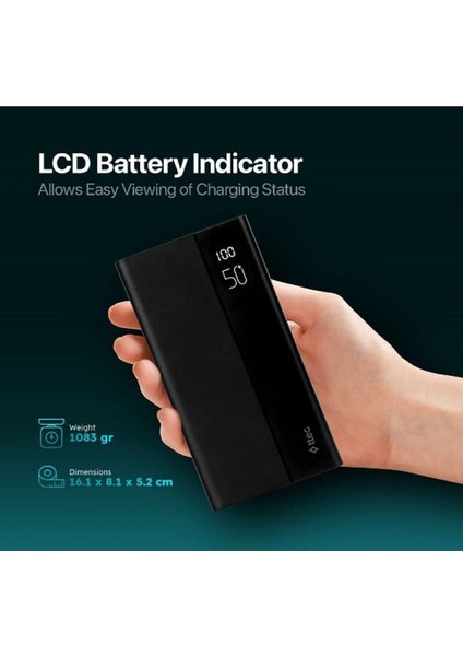 Recharger Mega LCD 50.000 Mah Pd 20W Taşınabilir Hızlı Şarj Aleti Powerbank