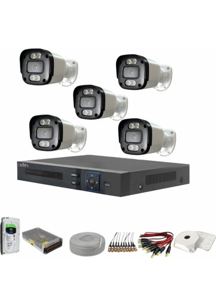 5'li 2 Mp Ahd Kamera Seti- 3.6mm Full Color Serisi