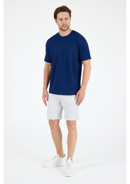 Oversize Bisiklet Yaka Kısa Kollu Erkek T-Shirt Salaş Rahat Kalıp, Yazlık Erkek Basic Tişört 7840