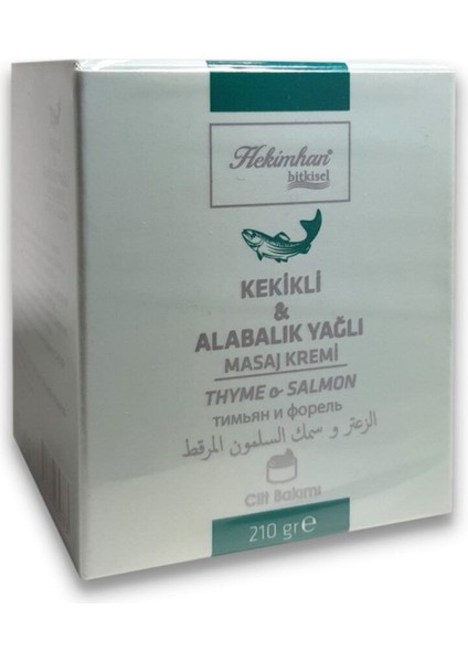 Kekikli ve Alabalık Yağlı Masaj Kremi 210 Gr, Doğal ve Ferahlatıcı Bakım Ürününüz