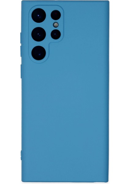 Samsung Galaxy S22 Ultra Kılıf Nano Içi Kadife Silikon - Mavi Svlrs
