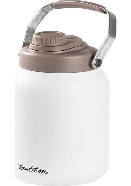Beyaz Çelik Tutamaçlı Paslanmaz Çelik Termos 1. 8l Beyaz