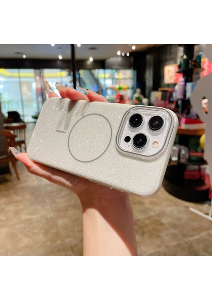 Iphone 16E Telefon Kılıfı Simli Parlak Işıltılı Magsafe Destekli Kılıf