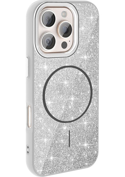 Iphone 16E Telefon Kılıfı Simli Parlak Işıltılı Magsafe Destekli Kılıf modelleri