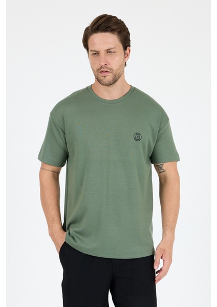 Oversize Bisiklet Yaka Kısa Kollu Erkek T-Shirt Salaş Rahat Kalıp, Yazlık Erkek Basic Tişört 7840