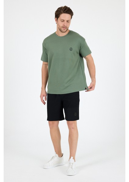 Oversize Bisiklet Yaka Kısa Kollu Erkek T-Shirt Salaş Rahat Kalıp, Yazlık Erkek Basic Tişört 7840