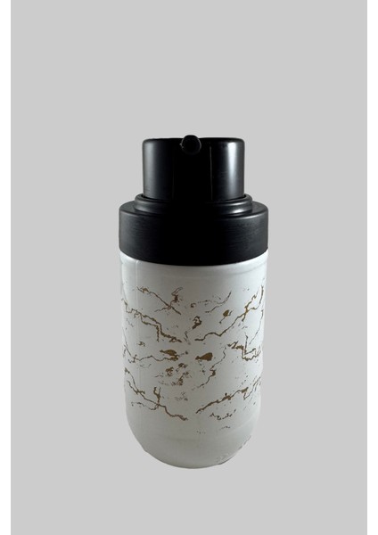 Beyaz Mermer Desenli Lüx Cam Bulaşık & Sıvı Sabunluk 600 ml