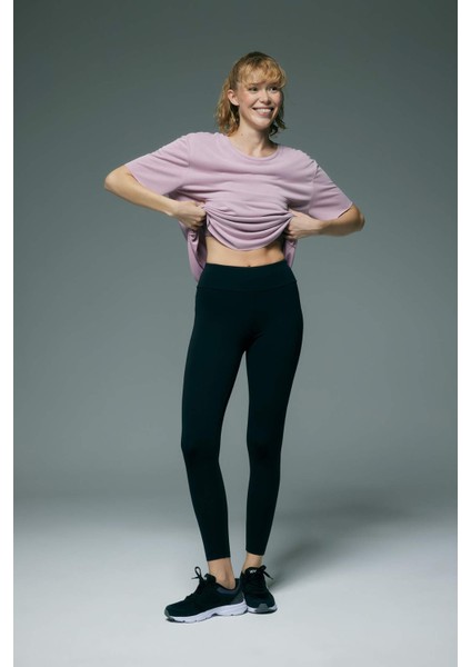 Fit Siyah Yüksek Bel İçi Yumuşak Tüylü Beli Saran Basic Düz Sporcu Tayt W8206AZ23AU modelleri