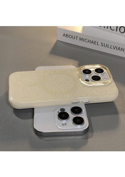 Iphone 15 Telefon Kılıfı Simli Parlak Işıltılı Magsafe Destekli Kılıf