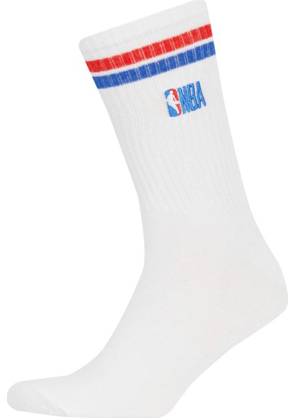 Erkek NBA Wordmark Rahat Lastikli 2'li Pamuklu Uzun Çorap B1136AXNS fiyatları