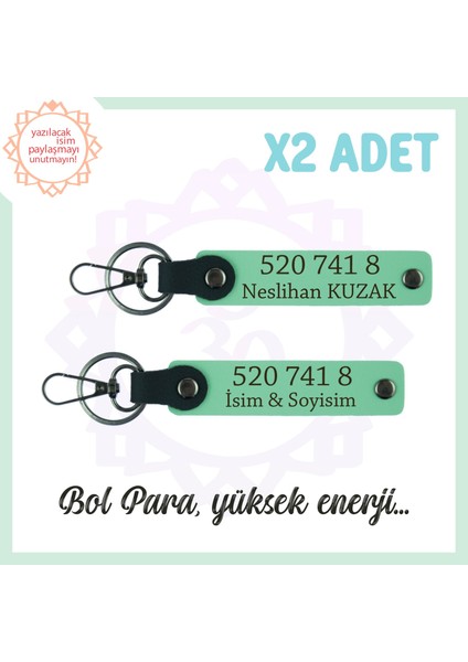 Yeşil, Adınıza Özel, Manevi Denge ve Enerji Için Ideal, Hediyelik 2'li Anahtarlık Takım 520 741 8