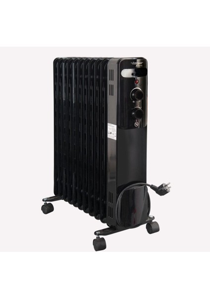 2500W 11 Dilim Yağlı Radyatör Petek Gibi Kalorifer Elektrikli Isıtıcı Yanan Siyah
