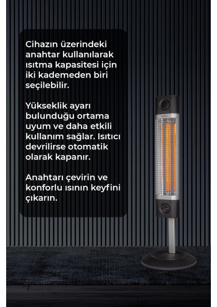 Infrared Isıtıcı CH1800XE Siyah Ufo