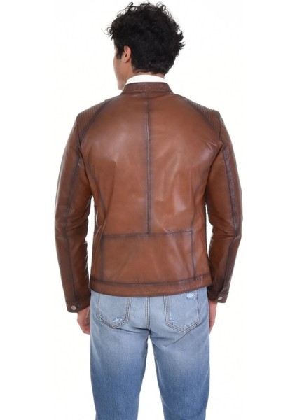 Hakiki Deri Kahverengi Oscar Hakim Yaka Erkek Deri Ceket indirimleri