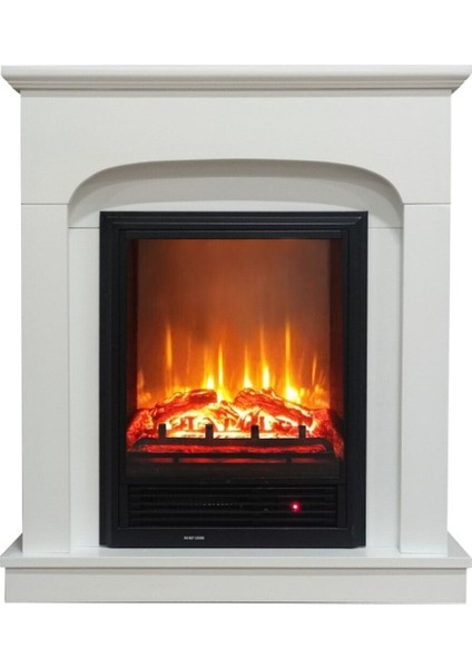 Round Beyaz Elektrikli Şömine 1800W