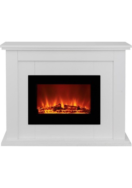 Ellektrikli 100 cm Krem Kasalı Tek Renkli Şömine Isıtmasız