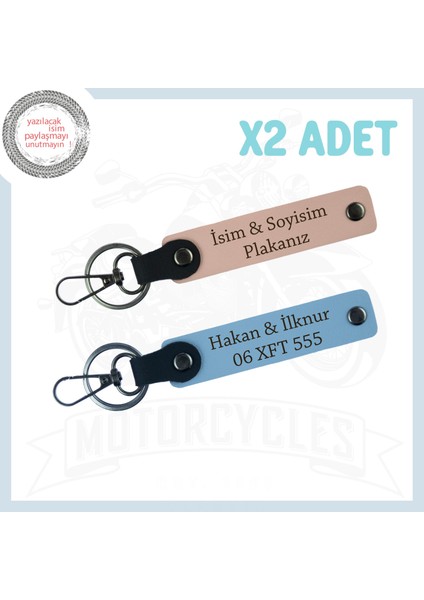 Yavruağzı-Gök Mavi, Rüzgarın Özgürlüğü Kişiye Özel Plaka ve Isimli Hediyelik 2'li Set Anahtarlık