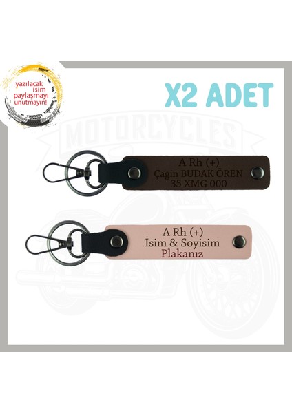Yavruağzı-Kahve, Hız Aşıkları Için Özel, Isim Plaka ve A+ Kan Grubu Yazılı Hediyelik 2'li Anahtarlık