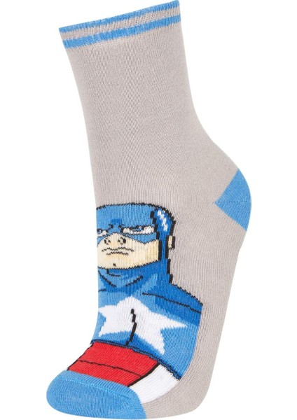 Erkek Çocuk Marvel Avengers 3'lü Pamuklu Uzun Çorap A6398A8NS