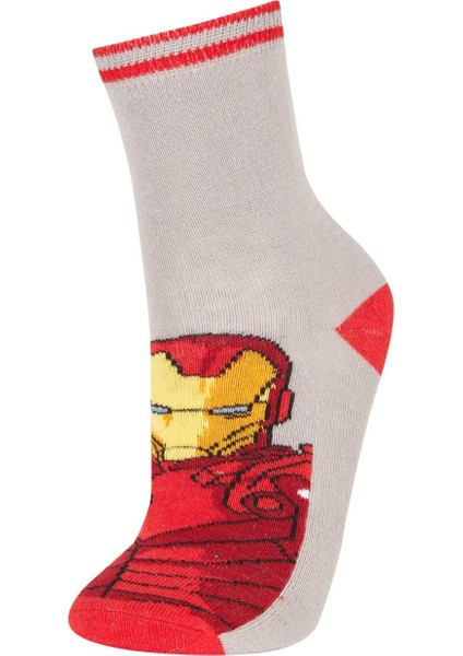 Erkek Çocuk Marvel Avengers 3'lü Pamuklu Uzun Çorap A6398A8NS
