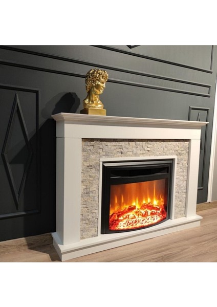 1110S Stone 1800W Ses Efektli Bluetoothlu Dekoratif Elektrikli Şömine