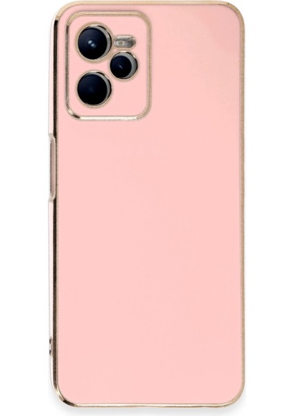 Realme C35 Kılıf Volet Silikon - Pembe Svlrs