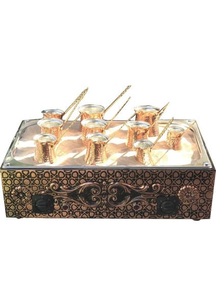 Bakır Kumda Kahve Makinesi Büyük Boy Elektrikli Cezve Ile