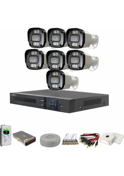 7'li 2 Mp Ahd Kamera Seti- 3.6mm Full Color Serisi