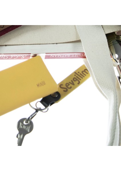 Biker Dostlarına Özel, Isim Plaka ve A Rh (+) Kan Grubu Hediyelik Deri X2 Anahtarlık, Pudra-Sarı-Ysl