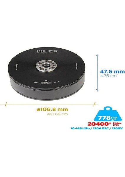 U Power Type U12II 120KV Brushless Fırçasız Motor Uav Multikopter Multi-Rotor Quadcopter Hexacopter Drone Motoru
