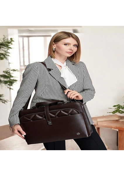 Lüx Kapitone 13", 14" 15.6" Inç Ofis Kahverengi Evrak Laptop Çantası fiyatları