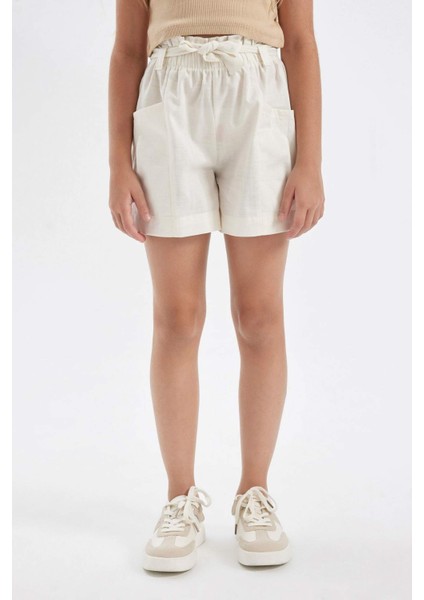 Kız Çocuk Keten Şort