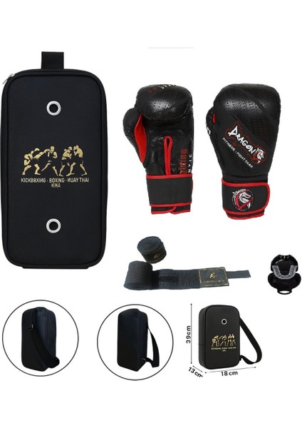Supreme Hakiki Deri Boks Eldiveni Kick Boks Muay Thai Eldiveni 3'lü Set ve Eldiven Taşıma Çantalı
