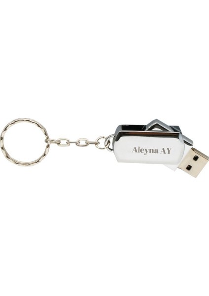 Kişiye Özel Isim Baskılı Metal Anahtar USB Bellek Metal Kutulu Flash Bellek