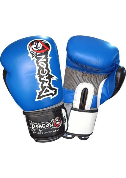 Dragon Ifma Onaylı Orjinal Deri Muay Thai ve Kick Boks Eldiveni Mavi