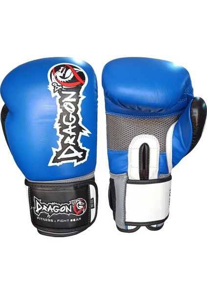 Dragon Ifma Onaylı Orjinal Deri Muay Thai ve Kick Boks Eldiveni Mavi