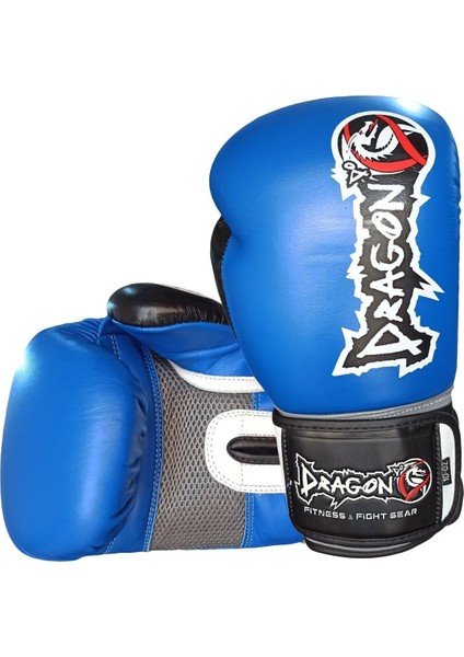 Dragon Ifma Onaylı Orjinal Deri Muay Thai ve Kick Boks Eldiveni Mavi