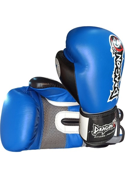 Dragon Ifma Onaylı Orjinal Deri Muay Thai ve Kick Boks Eldiveni Mavi