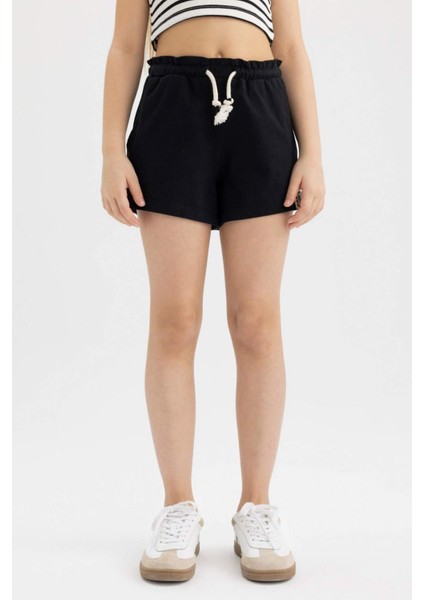 Kız Çocuk Beli Bağcıklı Şort