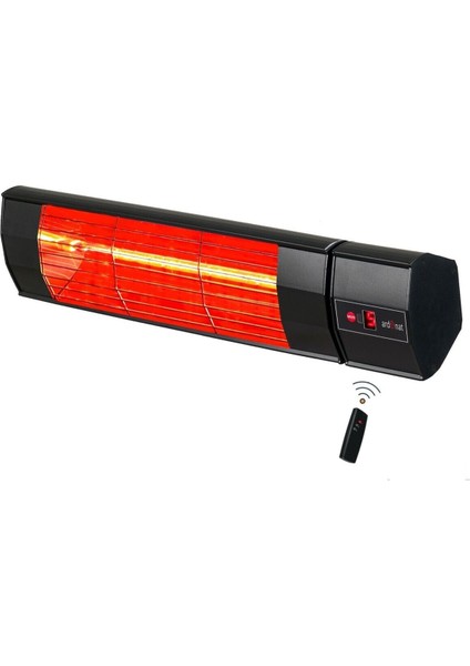2000 Watt Halogen Black Pro 5 Kademeli Kumandalı- Dış Mekan Isıtıcı Cafe Teras Balkon