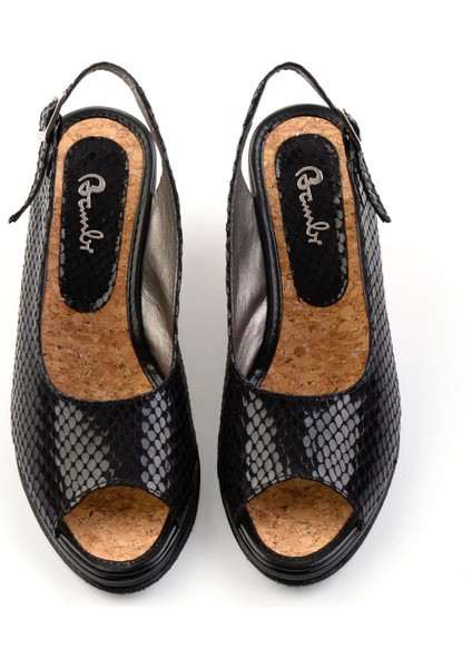 Siyah Leather Kadın Sandalet K05582040507 fiyatları