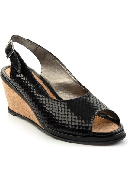 Siyah Leather Kadın Sandalet K05582040507 modelleri