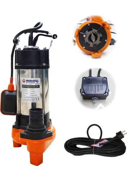 Murcell V750DF Bıçaklı Drenaj Pompası Kirli Su Pompası