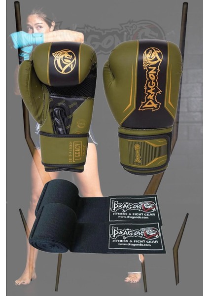 Legacy Boks Eldiveni Kickboks Muaythai Müsabaka Antreman Dragon Boks Eldiveni 2'li Set