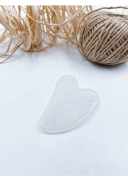 Beyaz Kristal Kuvars Taşı Yüz Masaj Rollerı Doğal Taş Aleti