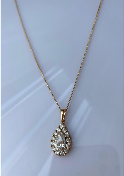 Damla Zirkon Taşlı Xuping Rose Kolye